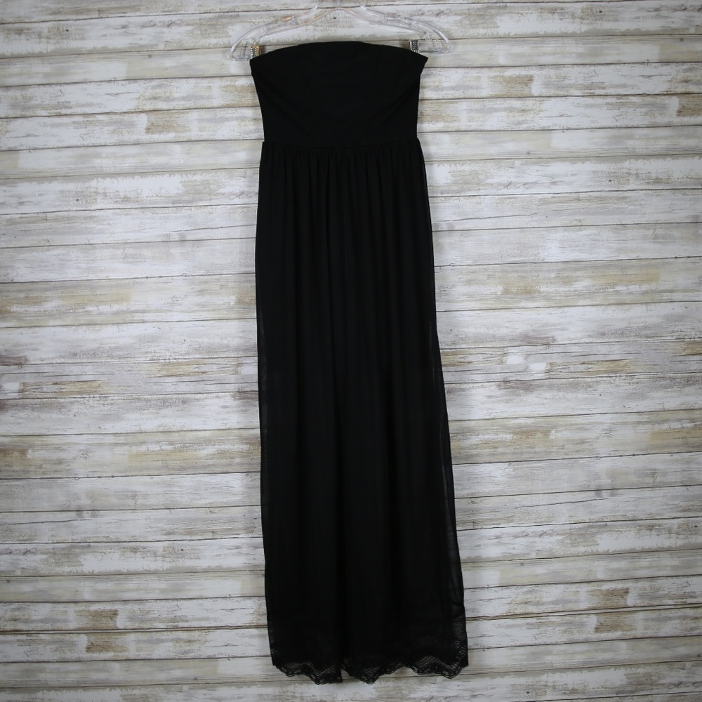Honey and Rosie Black Tube Top Maxi Dress sz Sm